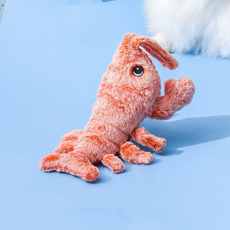 Electric Jumping Shrimp Pet Toy – USB Rechargeable, Simulated Lobster, Fun Plush Toy for Cats.