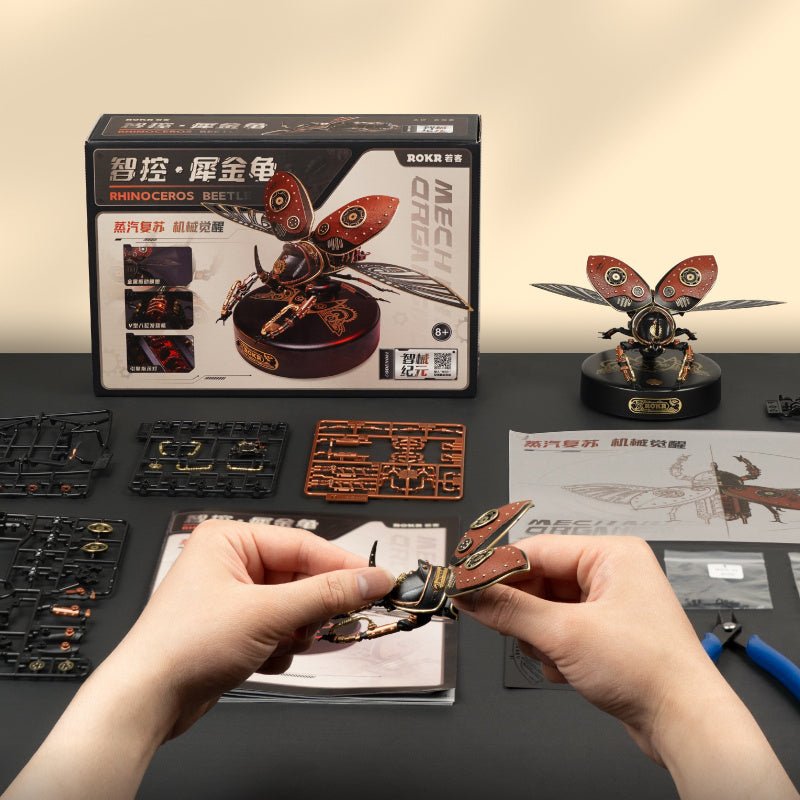 Robotime Rokr Metal 3D Puzzle – Rhinoceros Beetle, Punk Style, Easy Assembly, Birthday Gift (MI01)