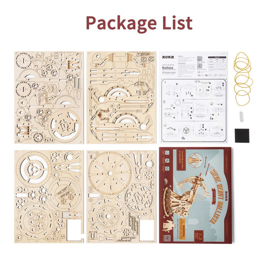 Robotime ROKR Siege Heavy Ballista 3D Wooden Puzzle – War Game, Assembly Toy, Gift for Kids and Boys (KW401)
