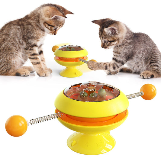 Rotatable Cat Toy with Catnip – Interactive Training Toy for Cats and Kittens.