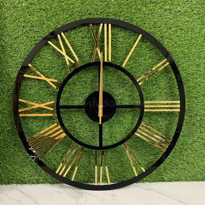 Acrylic Wall Clock Gold & Black Wall Clock
