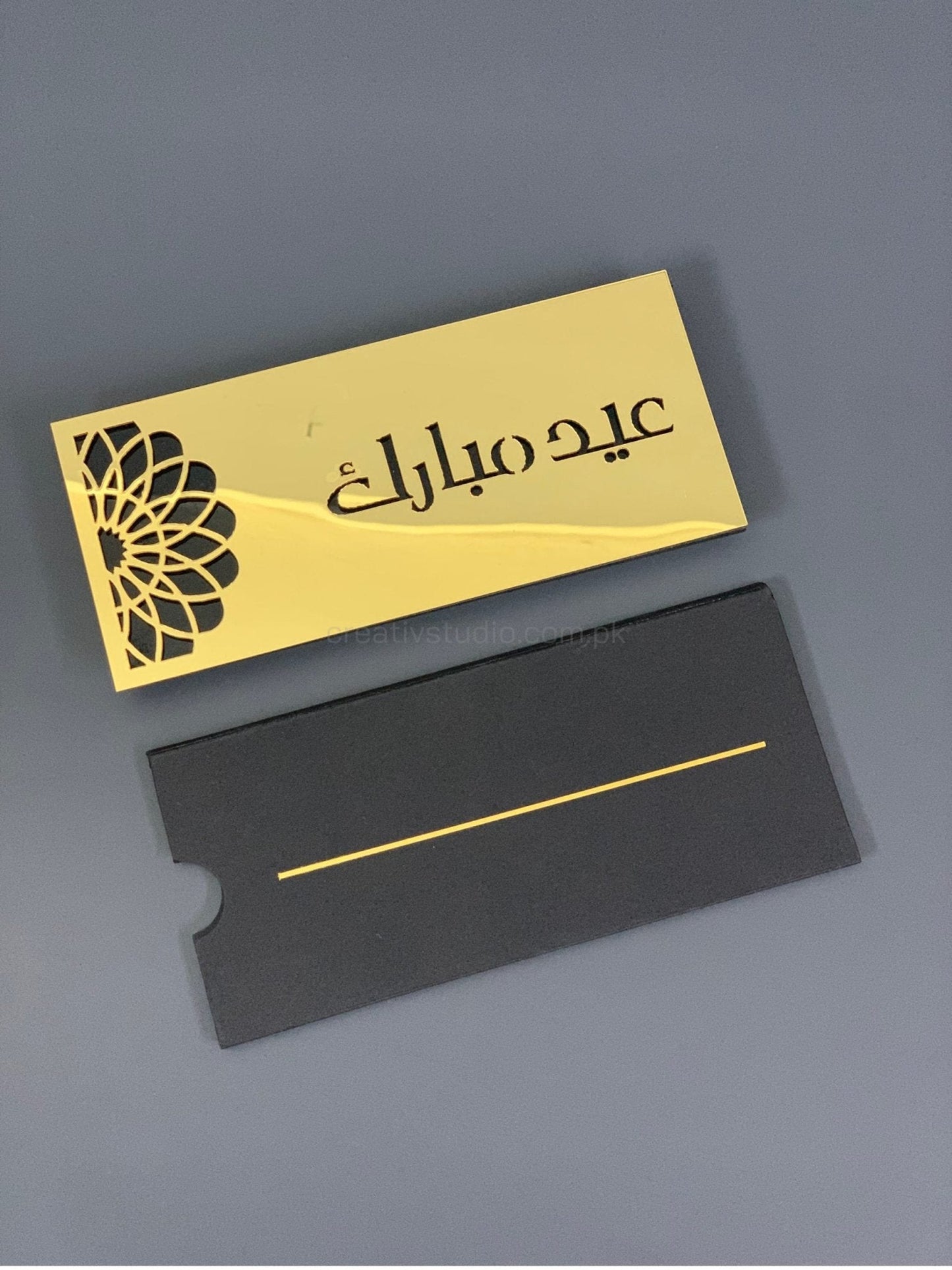Golden Mirror Acrylic Eidi Envelope for Kids