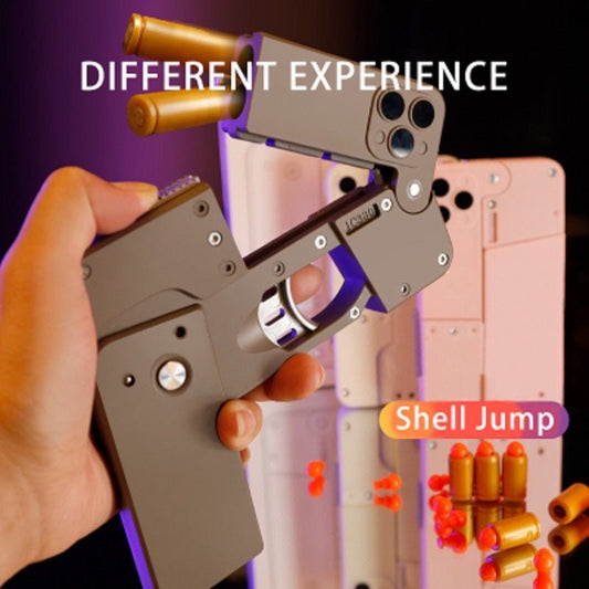 Folding Soft Pistol Toy with Shell Throwing – Kid’s Outdoor Interactive Gift
