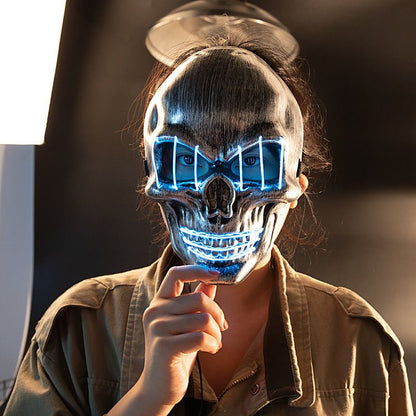 LED Halloween Skull Mask – Luminous, perfect for parties, dance, and Halloween costumes.
