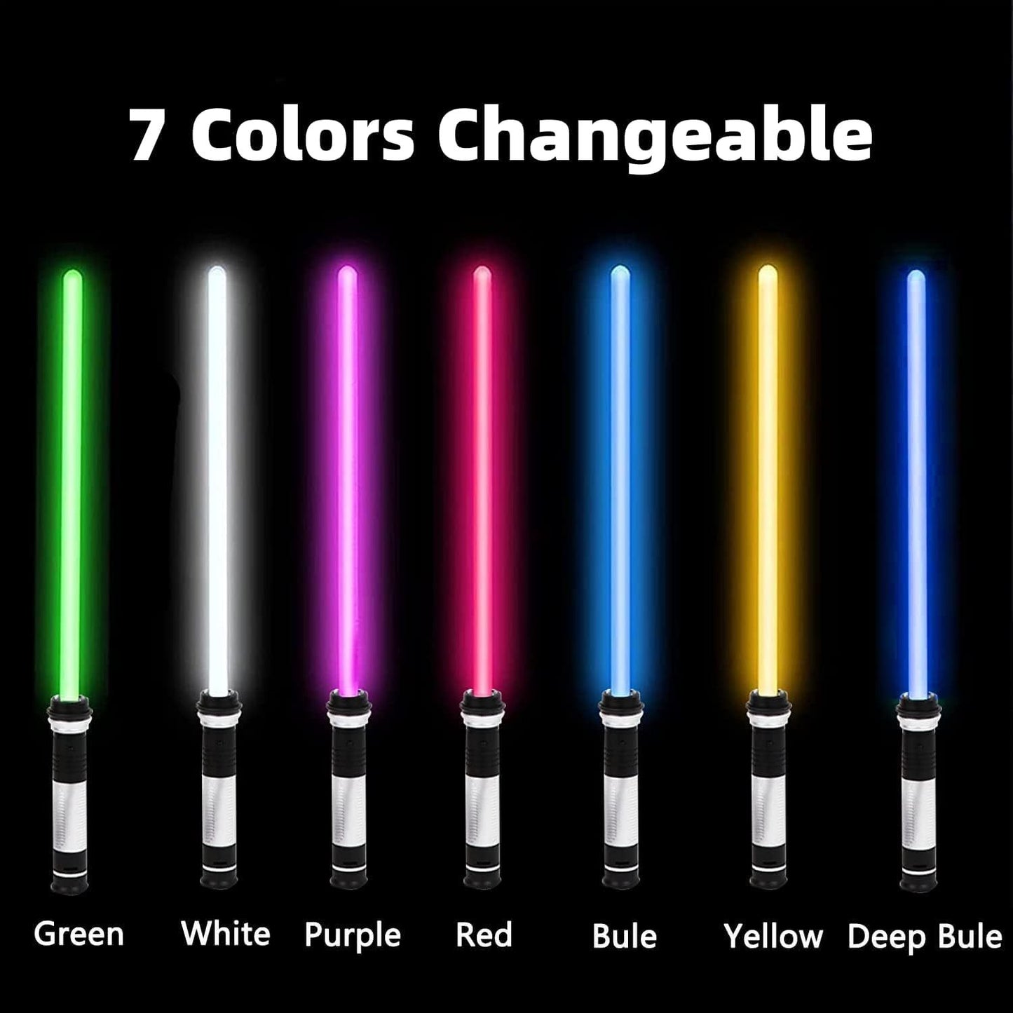 2-Pack LED Light-Up Lightsabers with Sound, 7 Colors – Perfect for Kids' Parties.