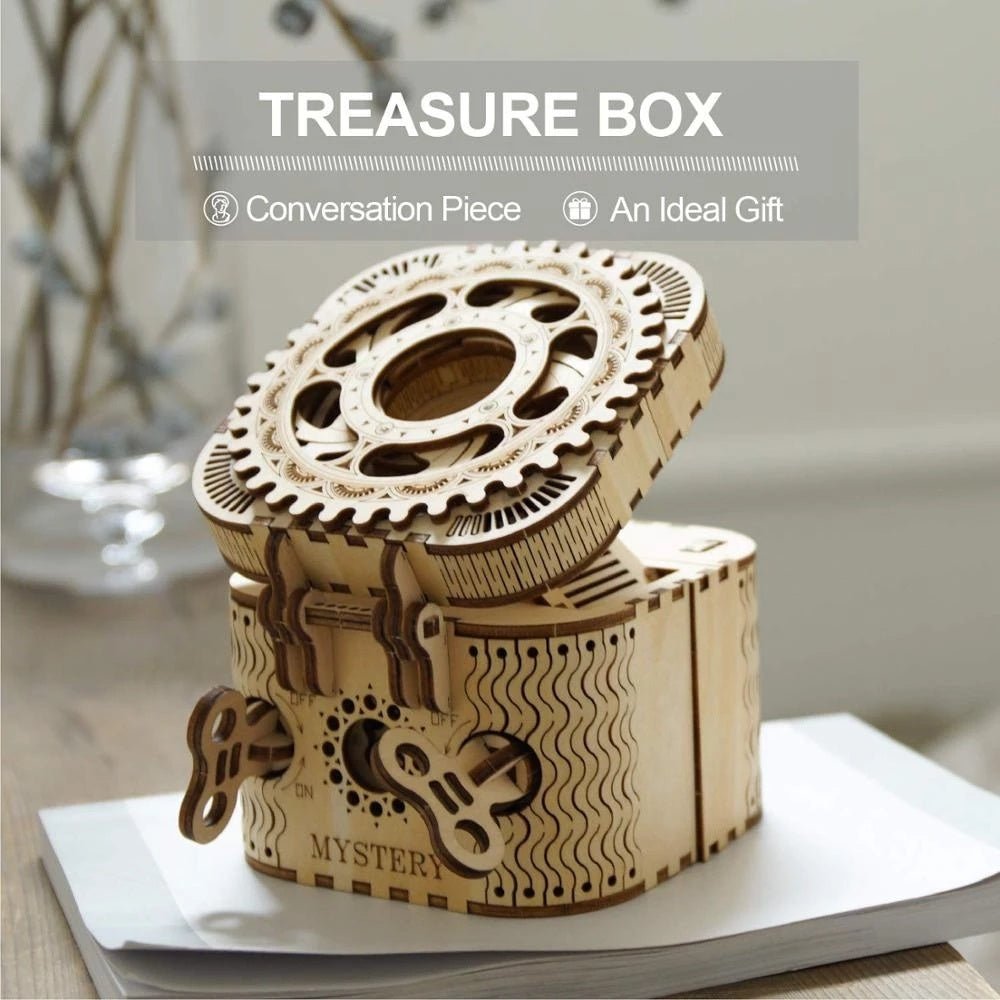 Robotime Rokr 123Pcs Treasure Box 3D Wooden Puzzle – Creative Gift for All Ages