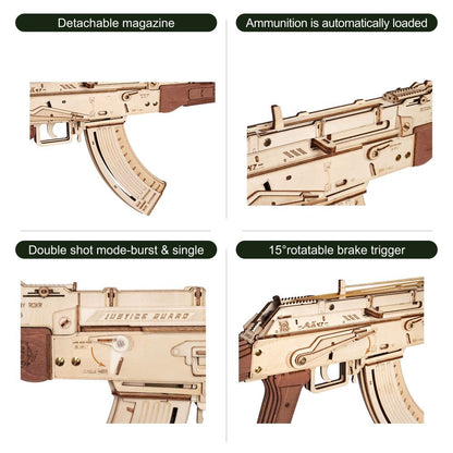 Robotime Rokr AK-47 3D Wooden DIY Kit – Fun, double firing modes.