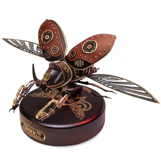 Robotime Rokr Metal 3D Puzzle – Rhinoceros Beetle, Punk Style, Easy Assembly, Birthday Gift (MI01)