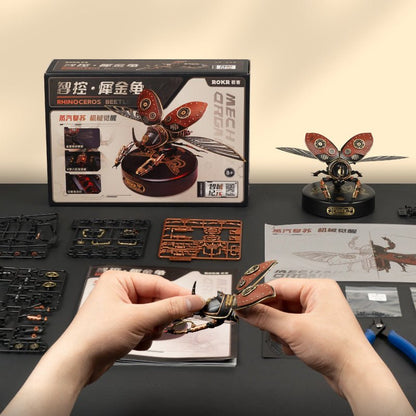 Robotime Rokr Metal 3D Puzzle – Rhinoceros Beetle, Punk Style, Easy Assembly, Birthday Gift (MI01)