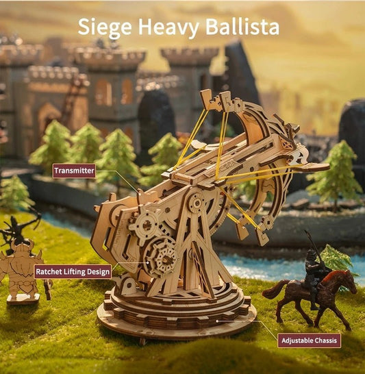 Robotime ROKR Siege Heavy Ballista 3D Wooden Puzzle – War Game, Assembly Toy, Gift for Kids and Boys (KW401)