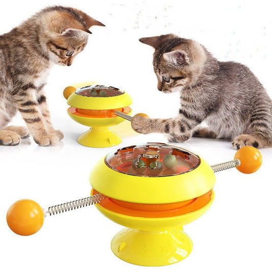 Rotatable Cat Toy with Catnip – Interactive Training Toy for Cats and Kittens.
